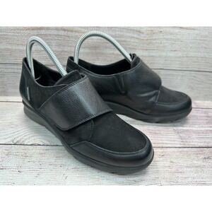 Mephisto Air Jet Colombe Monk-Strap Loafer Shoes Womens Size 8 Black Leather